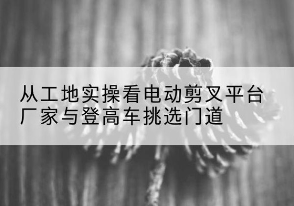中沙群岛电动剪叉升降平台厂家-从工地实操看电动剪叉平台厂家与登高车挑选门道